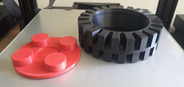 Caja Organizadora Rueda Con Tapa Simil Lego 3d Pla - Imagen 3
