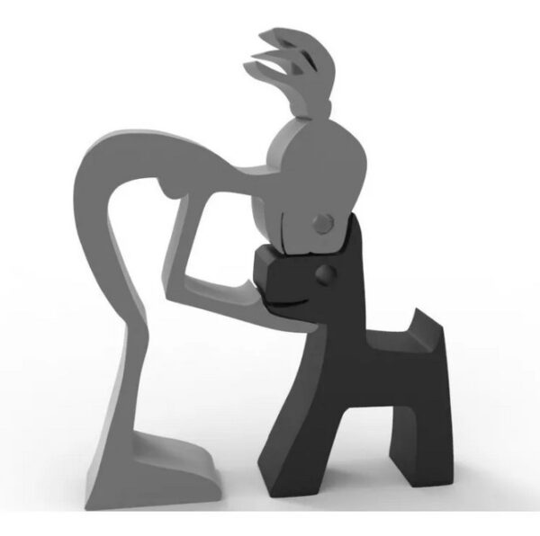 Escultura Decorativa Amor Mujer Perro 3d 2 Pla - Imagen 2