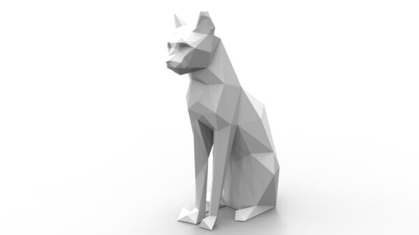 Escultura Decorativa Gato Sentado 3d Pla Grande - Imagen 4
