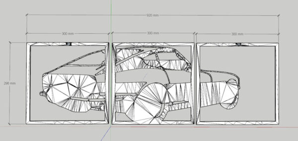 Arte 2d Decorativo Nissan Datsun Siluetas 3d Pla - Imagen 3
