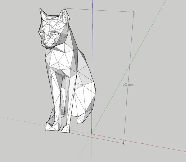 Escultura Decorativa Gato Sentado 3d Pla Grande - Imagen 5