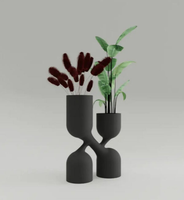 Macetero Elegante Doble Decorativo Moderno 3d V1 - Imagen 2