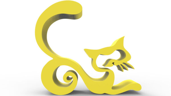 Escultura Decorativa Gato Amor Impreso 3d Pla - Imagen 3