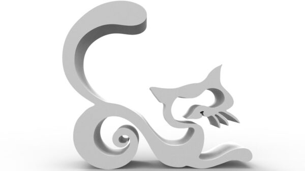 Escultura Decorativa Gato Amor Impreso 3d Pla - Imagen 4