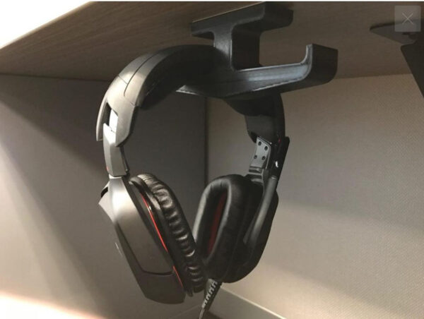 Soporte De Audifonos Debajo Escritorio Doble 3d Pla - Imagen 2