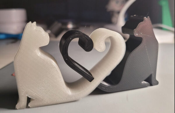 Escultura Decorativa Gato Amor 3d Pla - Imagen 3