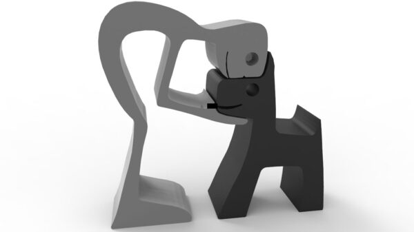 Escultura Decorativa Amor Humano Perro 3d Pla - Imagen 3