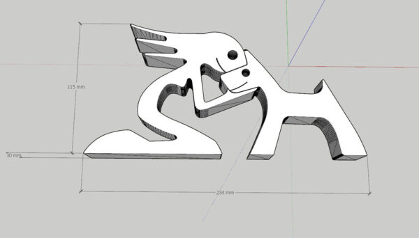 Escultura Decorativa Amor Mujer Perro 3D PLA - Imagen 4