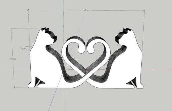 Escultura Decorativa Gato Amor 3d Pla - Imagen 6