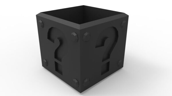 Macetero Cuadrado Signo Interrogacion 3d Pla