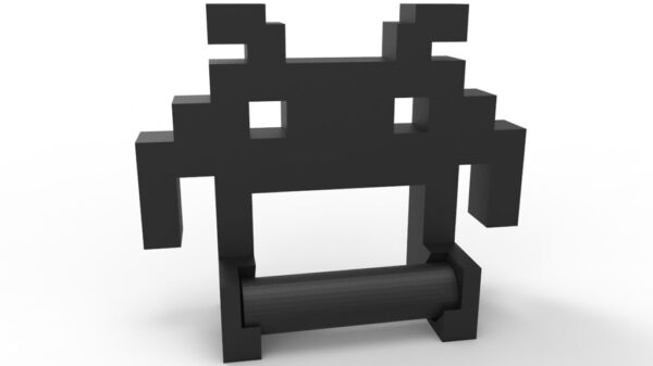 Porta Rollo Papel Higiénico Space Invaders Impreso 3d Pla