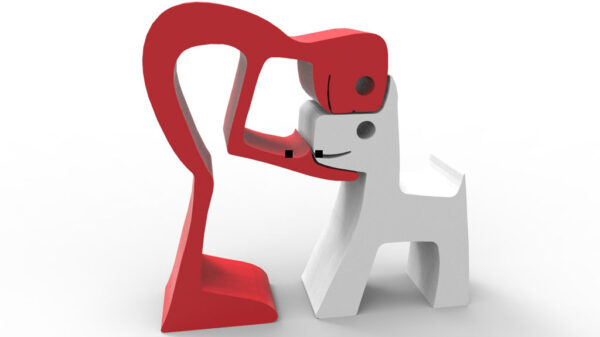 Escultura Decorativa Amor Humano Perro 3d Pla - Imagen 5