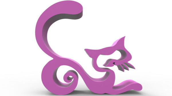 Escultura Decorativa Gato Amor Impreso 3d Pla - Imagen 6