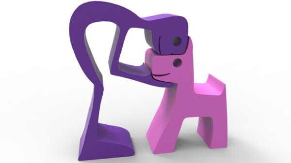 Escultura Decorativa Amor Humano Perro 3d Pla - Imagen 6