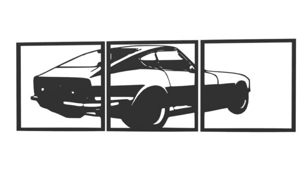 Arte 2d Decorativo Nissan Datsun Siluetas 3d Pla