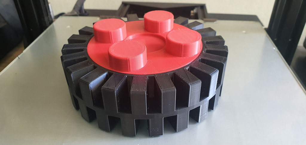 Caja Organizadora Rueda Con Tapa Simil Lego 3d Pla - Imagen 2