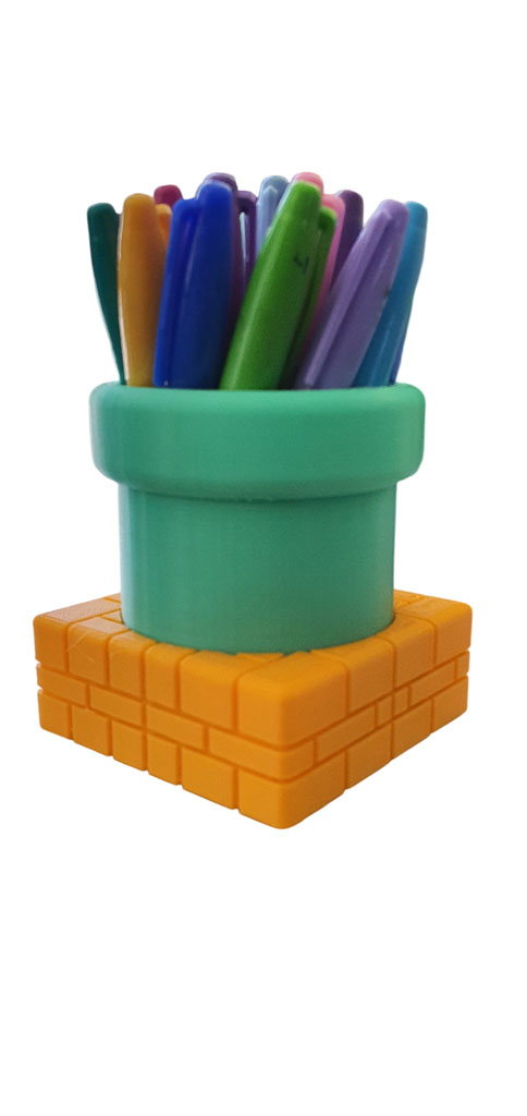 Porta Lapiz - Mini Macetero Mario 3d Pla