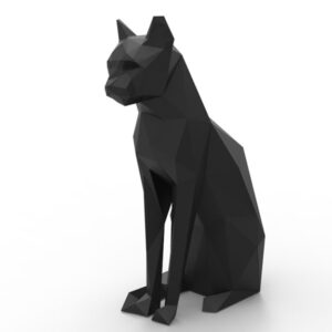 Escultura Decorativa Gato Sentado 3d Pla Grande