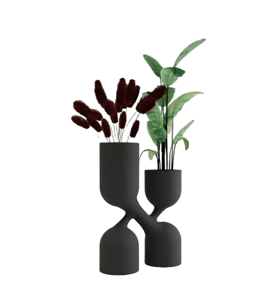 Macetero Elegante Doble Decorativo Moderno 3d V1