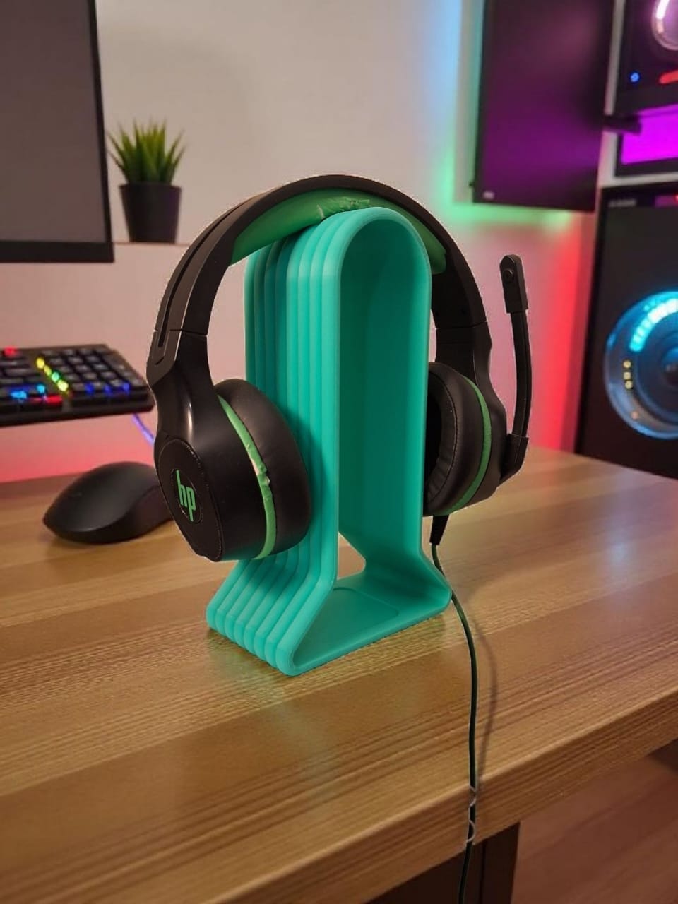 Soporte De Mesa Audifonos Neowave Moderno 3D - Imagen 2