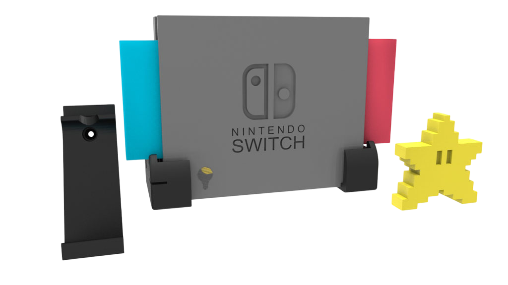 Kit Soportes Muro Nintendo Switch Joycon Y Estrella Mario B