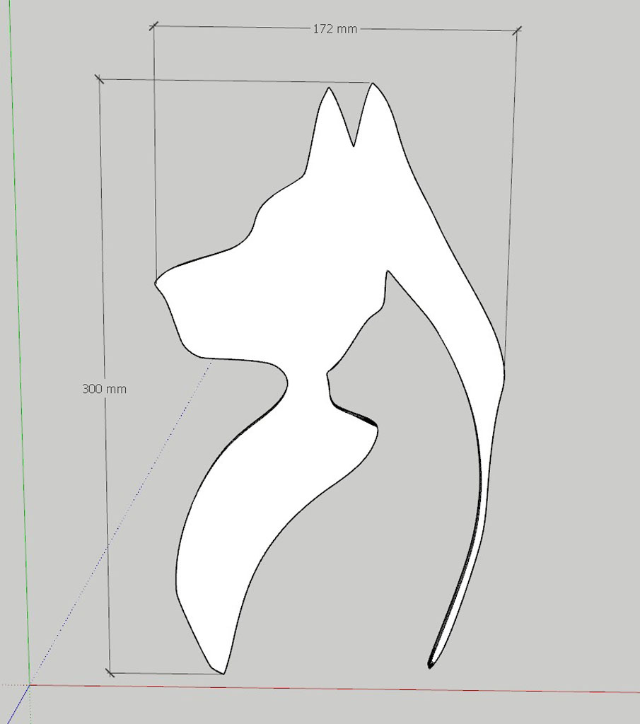 Arte 2d Decorativo Perro Y Gato Siluetas 3d Pla - Imagen 3