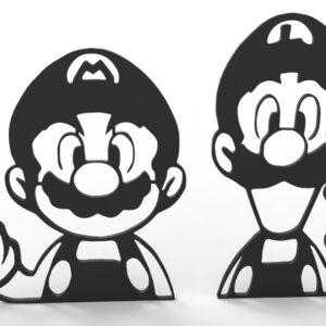Arte 2d Decorativo Mario Y Luigi Siluetas 3d Pla