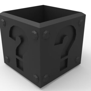 Macetero Cuadrado Signo Interrogacion 3d Pla