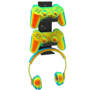 Soporte de pared para 2 controles PS4 + 1 audífono | Organizador gamer impreso en 3D