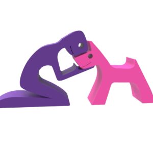 Escultura Decorativa Amor hombre Perro 3D PLA