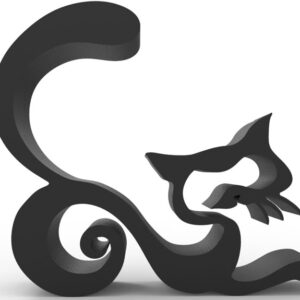 Escultura Decorativa Gato Amor Impreso 3d Pla