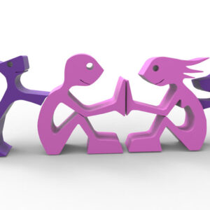 Escultura Decorativa Amor Mujer Hombre 2 Perros 3d Pla