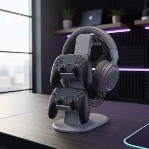 Soporte de mesa para dos Mando y Audífono Ps5 Playstation 5 | Organizador Gamer